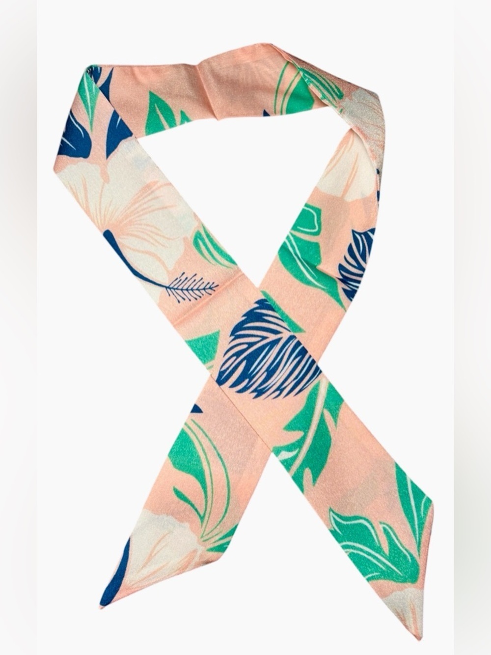 Tropical Print Multifunction Scarf / Twilly Ribbon - Picture 4 of 4
